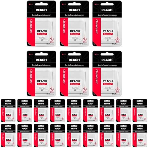 Miniatura 10 de Reach Paquete de hilo dental encerado  Eliminación efectiva de placa, superficie de limpieza extra ancha  Resistencia a la trituración y tensión, se