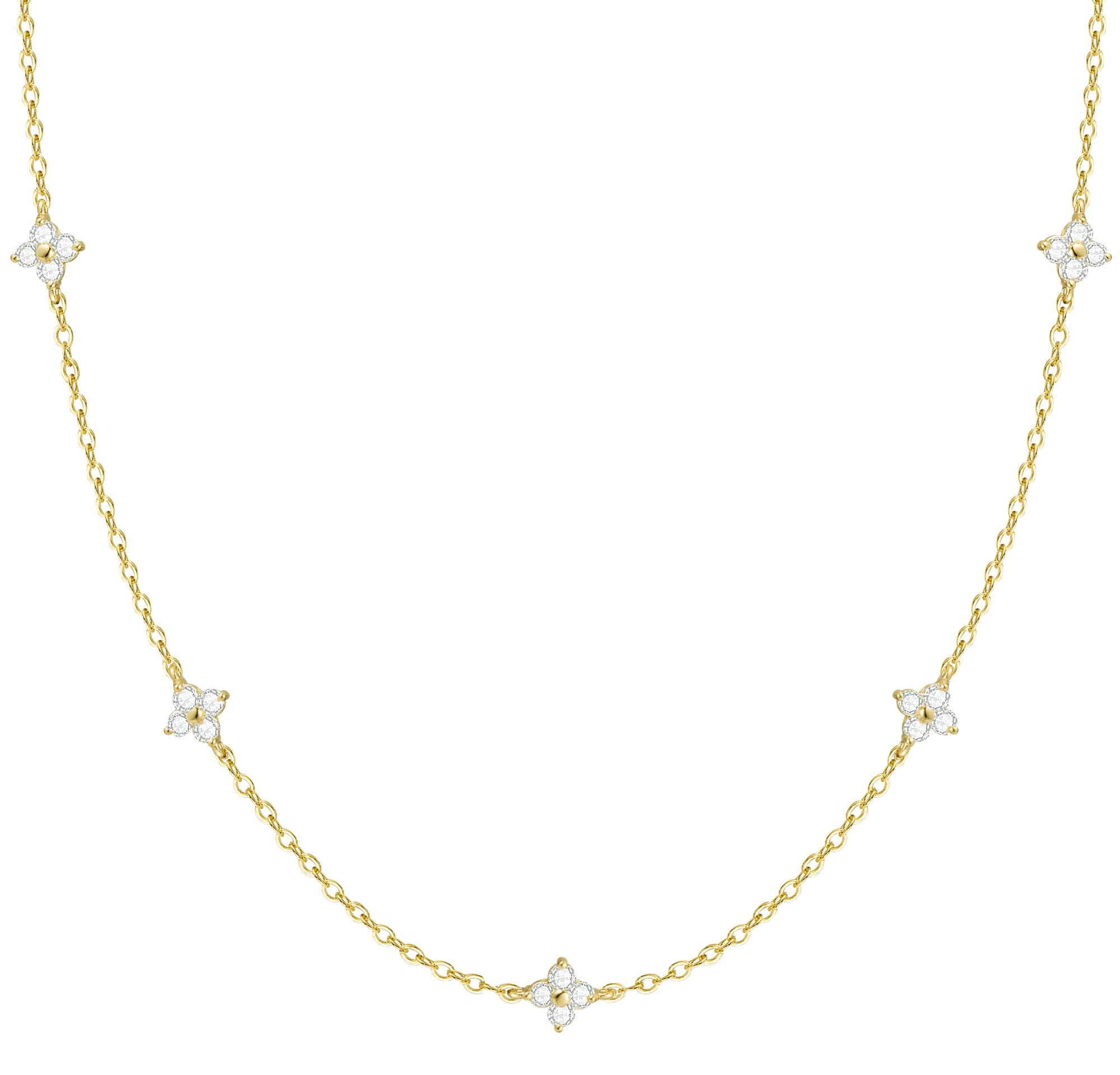 FUNEIA Dainty Silver Gold Necklaces for Women Trendy Non Tarnish 14K Gold Plated Cubic Zirconia Necklace Layered Cute Butterfly Heart Station Choker Necklace Stack for Wedding Prom Brides Jewelry