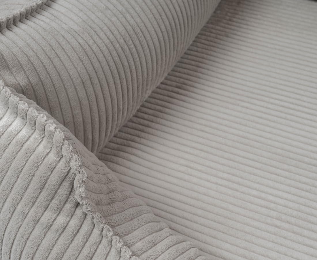 Knuffelwuff Nunavut Orthopädisches Hundebett aus Cord mit handgewebtem Charakter XXL 120 x 85 cm Hellgrau – Abnehmbarer Bezug – waschbar – für große, mittlere und kleine Hunde