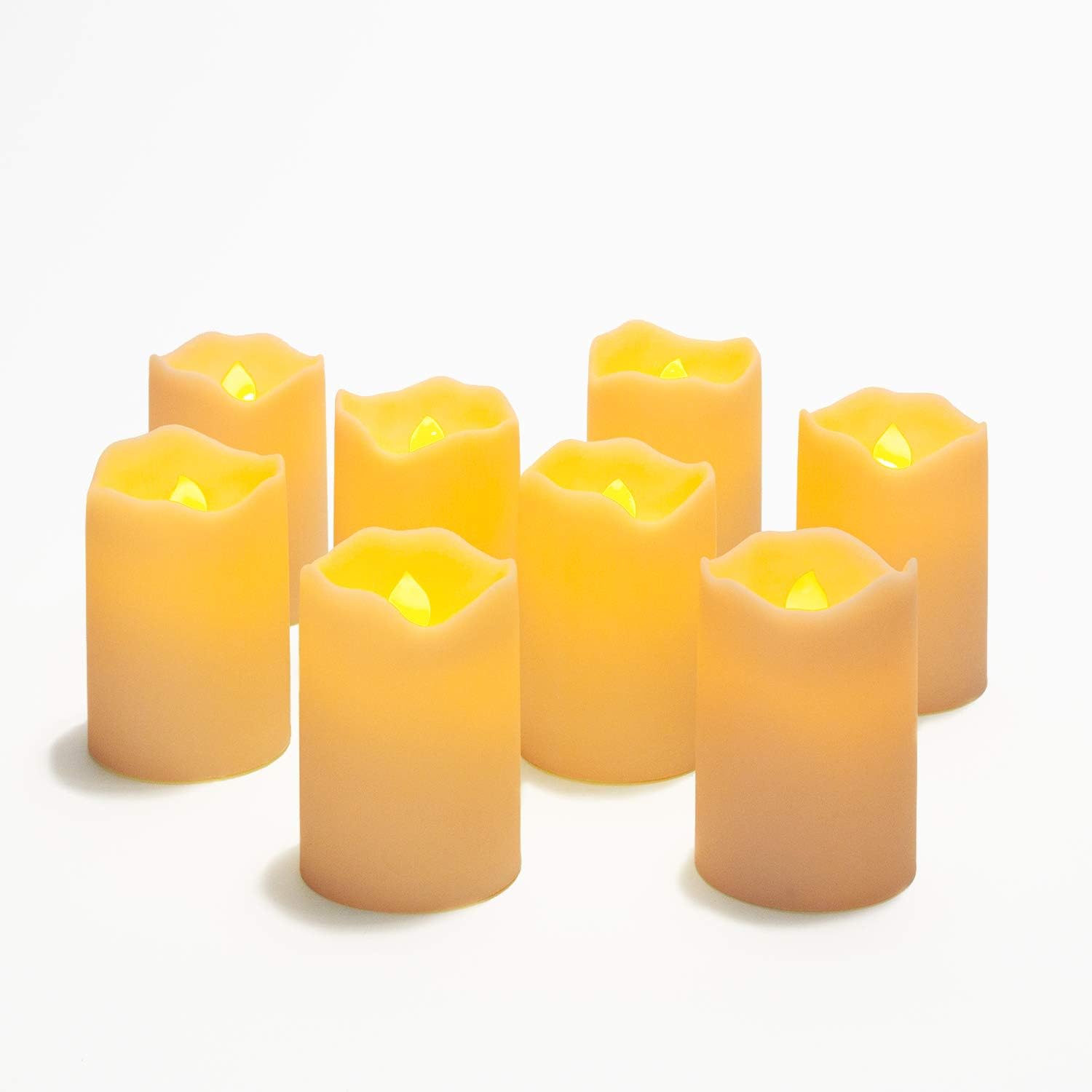Ivory Flameless LED Votives Candles, Set of 8, Battery Operated, Warm