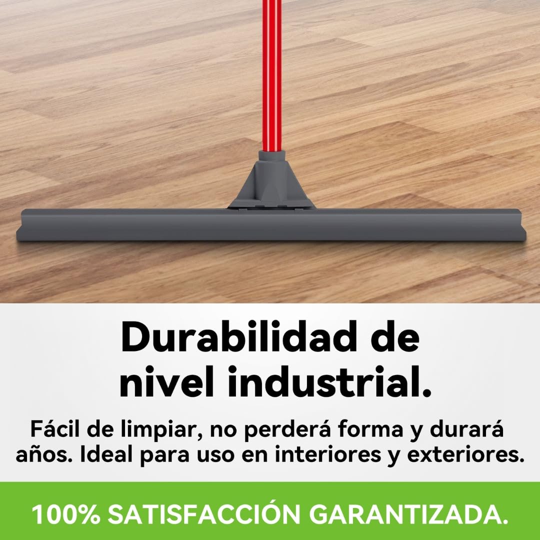 Tyroler Escobilla Goma - Hoja Silicona 100% Duradera, 60 centímetros Ancho - Mango Ligero 140 centímetros