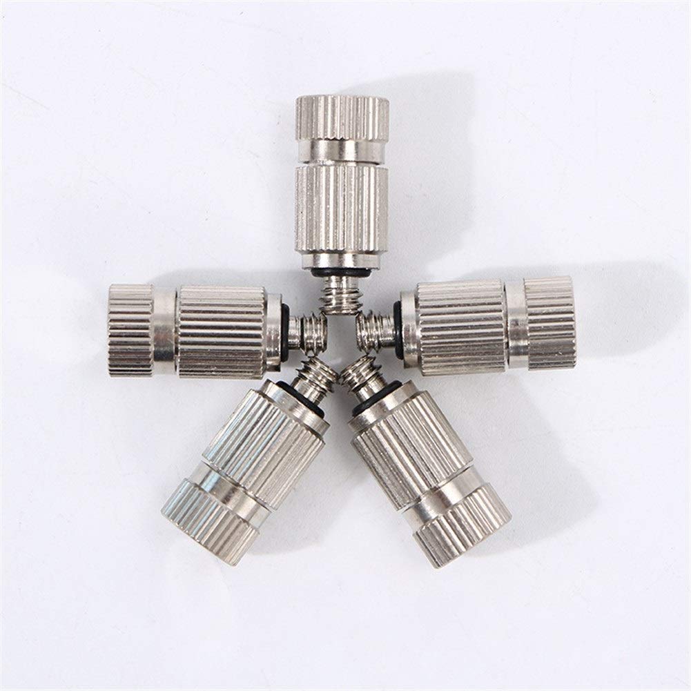 Haueeschoen 60 szt. Dysze mgiełkowe do zewnętrznego systemu chłodzenia Wysokociśnieniowa dysza zraszająca ze stali nierdzewnej Atomizer do rozpylania mgły Dysze mgiełkowe do ogrodu, nawilżania, kont
