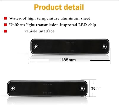 Indicator Lamp Full LED Side Marker Light For Hummer For H2 2002 2003 2004 2005 2006 2007 2008 2009 Turn Signal Light LED Sidemarker Lamps Side Mirror Indicator(2 peices Front Smoked)