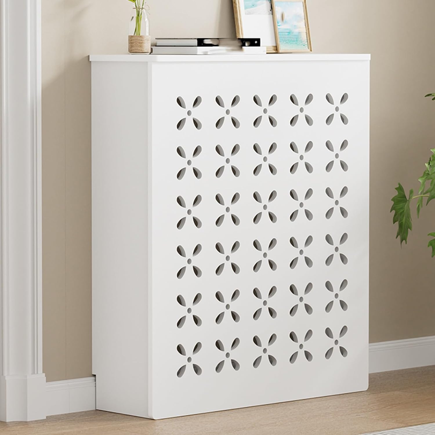 Modern Radiator Cover Cabinet, Storage Shelf with Ventilated Grille, Radiator Cap for Living Room, Bedroom and Bathroom, Easy to Clean, No-Tool Install(90x80x15cm/36x32x6in)