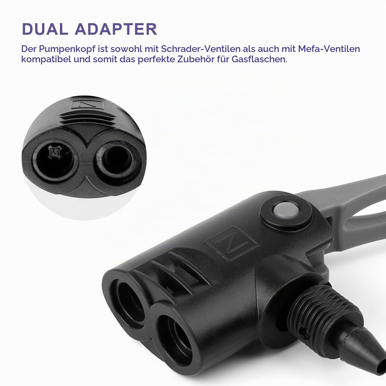Pumpenkopf Fahrradpumpe, KLEHOPE Ersatz Fahrradpumpen Adapter, Schrader Ventil und Sclaverand Ventil, für Pumpe für Fahrräder und Motorräder