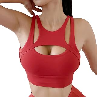 Sexy Women's Sports Bra Top Padded High Support Gym Sport Yoga Bras Bralette Push Up Cutout Crop Workout Tank Tops