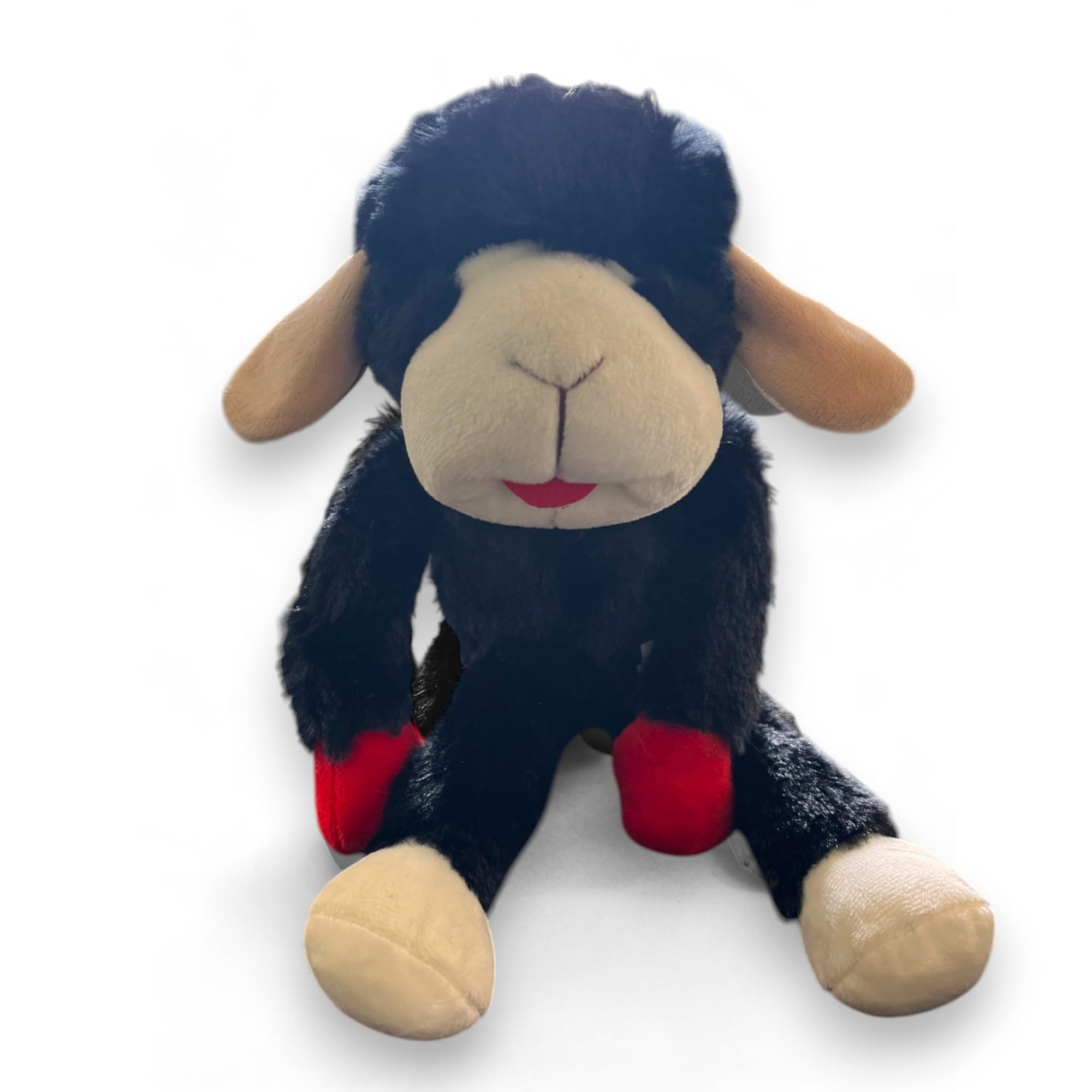Multipet 14" Black Lamb Chop Plush Dog Toy with Squeaker – Soft and Durable Pet Companion