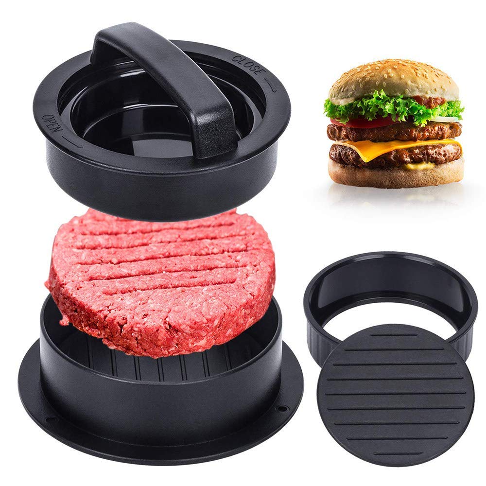 LUBUY Hamburger Patty Maker,Burger Press, Patty Press for Stuffed Burgers,5 in 1 Kitchen Barbecue Tool Grilling Accessories