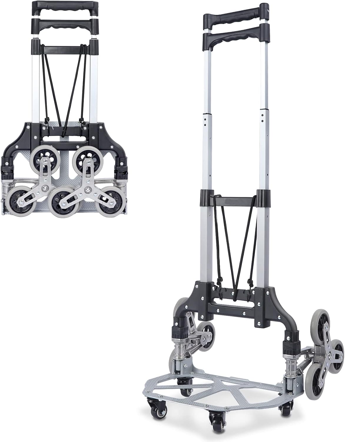 Dripex Aluminium Stair Climber Sack Truck Folding Hand Truck with 10