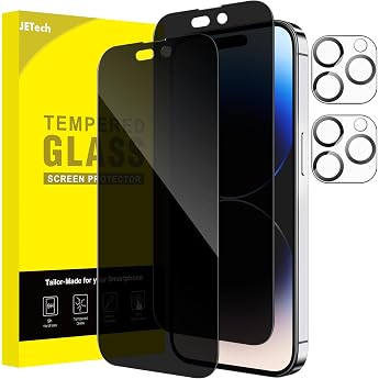 JETech Privacy Screen Protector for iPhone 14 Pro Max 2 + 2 Pieces