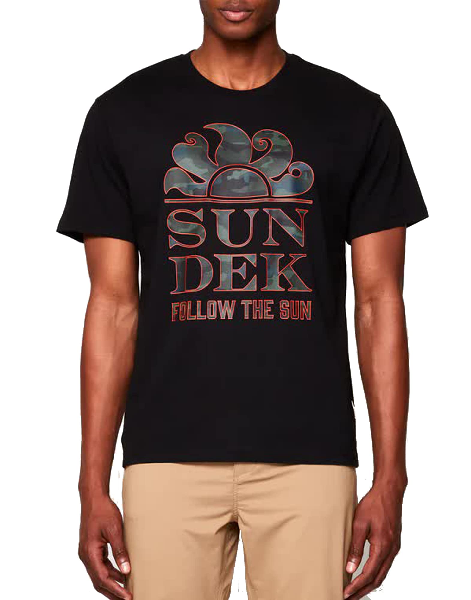 SUNDEKBlack Camouflage Print T-Shirt