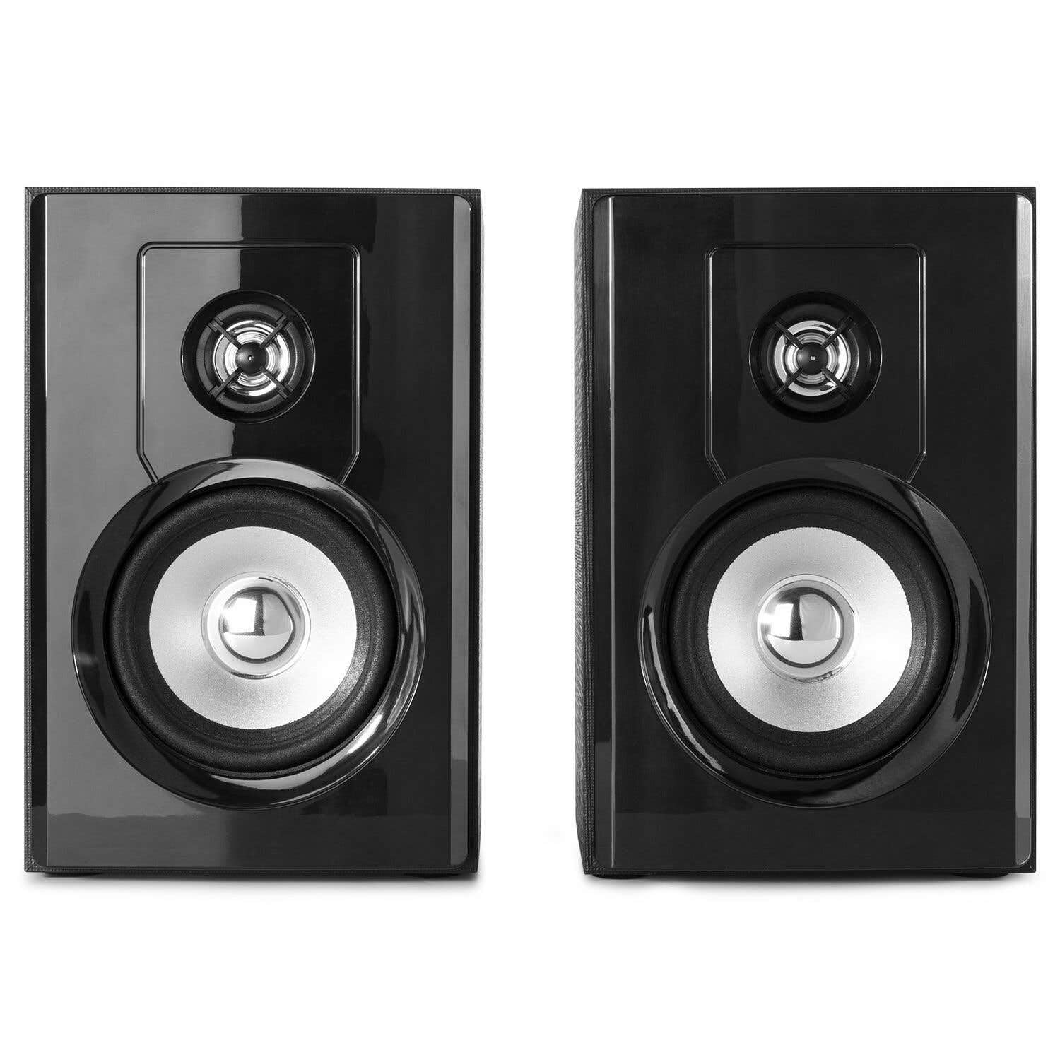 Fenton SHF404B - Coppia di altoparlanti da libreria con Bluetooth, altoparlanti attivi, ideali per musica, giochi, film e produzione musicale, 160 Watt, 4", USB e RCA
