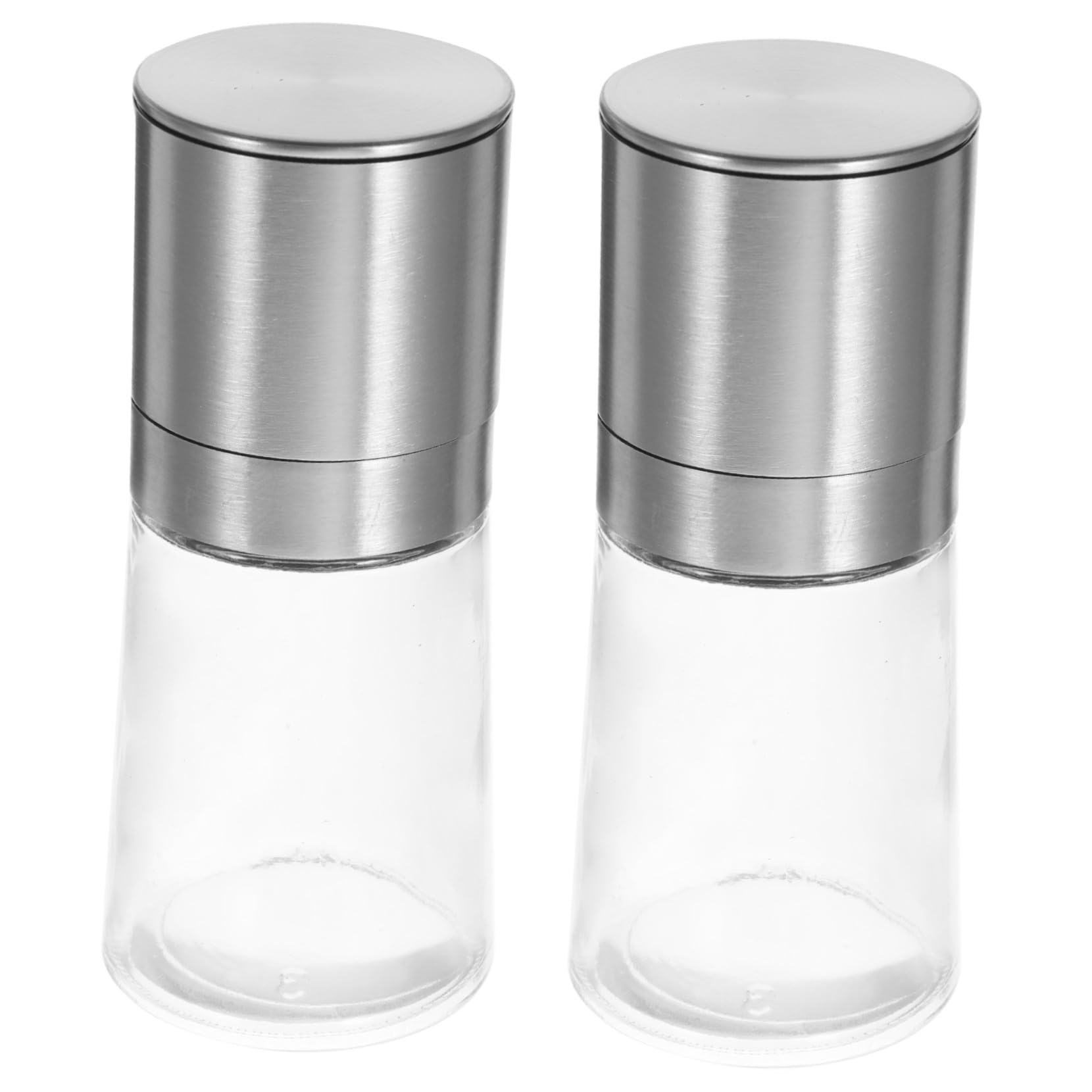 2 piezas Molino Manual de Pimienta y Sal Molinillos Recargables de Vidrio con Diseño Ergonómico para Cocina Utensilios para Especias y Condimentos