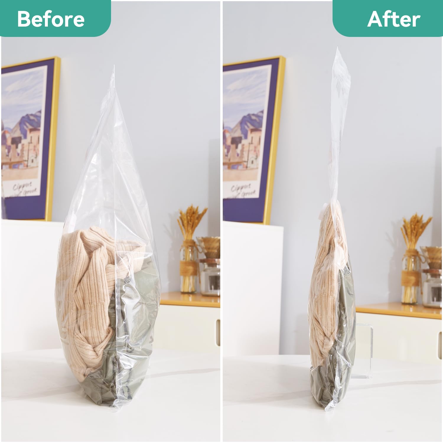 Sacchetti Sottovuoto Vestiti, 12 Pezzi Tipo Spesso Sacchetti Sottovuoto, 80x100 60x80 50x70 40x60cm Sacchetti Compressione Sottovuoto, Riutilizzabili per Piumoni, Trasparente, Lenzuola,Piumoni Cuscini