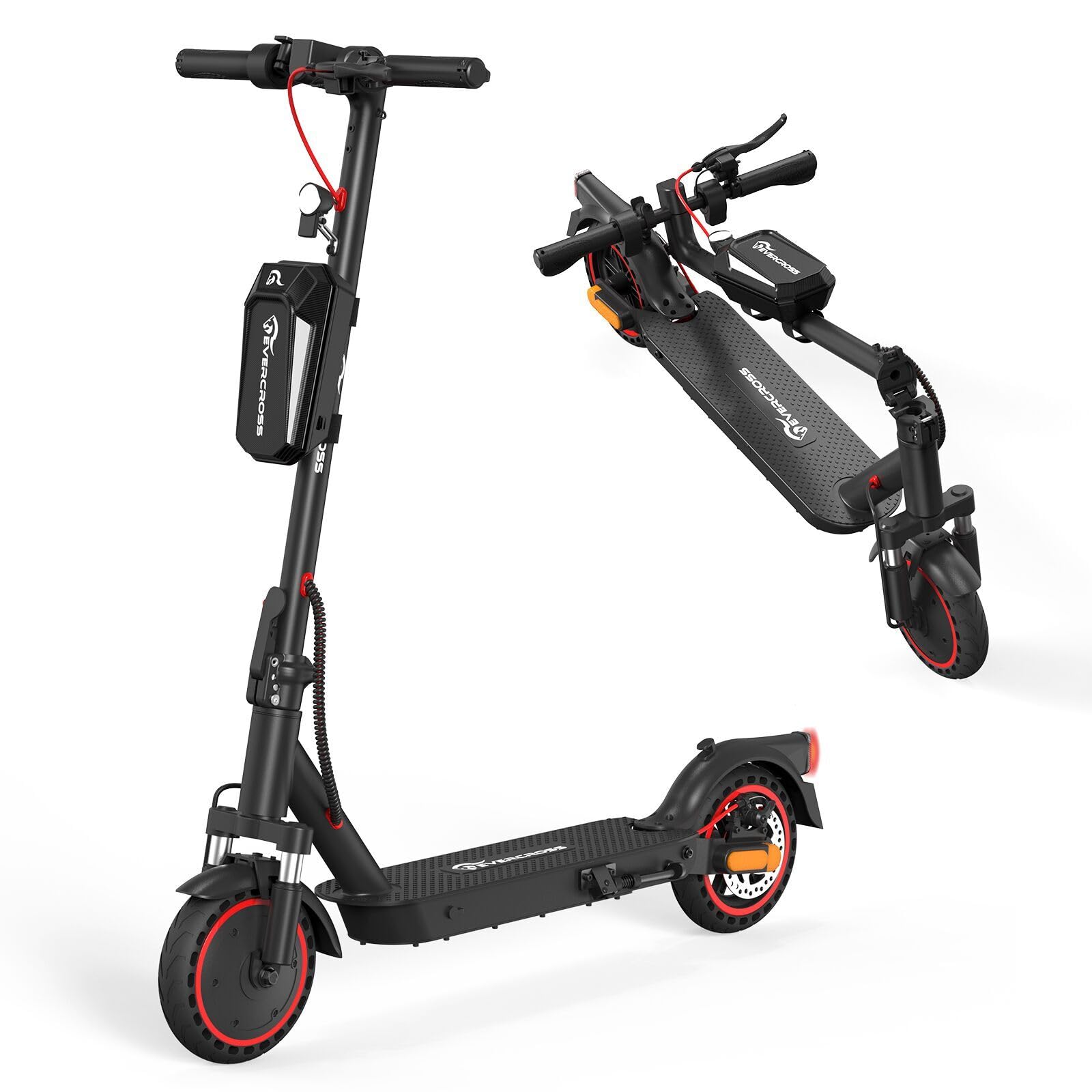 EVERCROSS EV85F/EV10K PRO E-Scooter mit Straßenzulassung (ABE), Faltbarer Elektroroller für Erwachsene mit APP - 400W Motor, 7,8/10,4 AH Batterie, Duales Brems, Zwei Stoßdämpfer