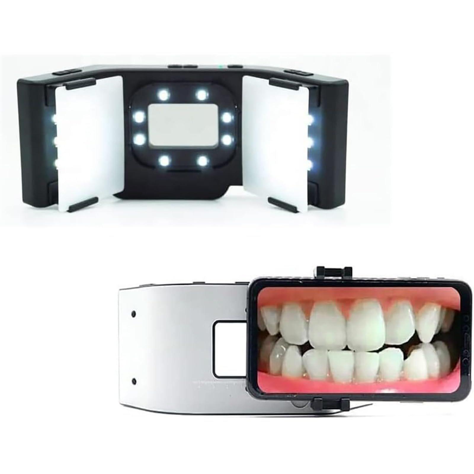 Luz móvil para fotografía dental, kits de fotografía LED para odontología oral con 20 luces LED y 6000-6500 K ajustables, 3 grupos de luces con ajuste independiente para clínicas y salones de belleza