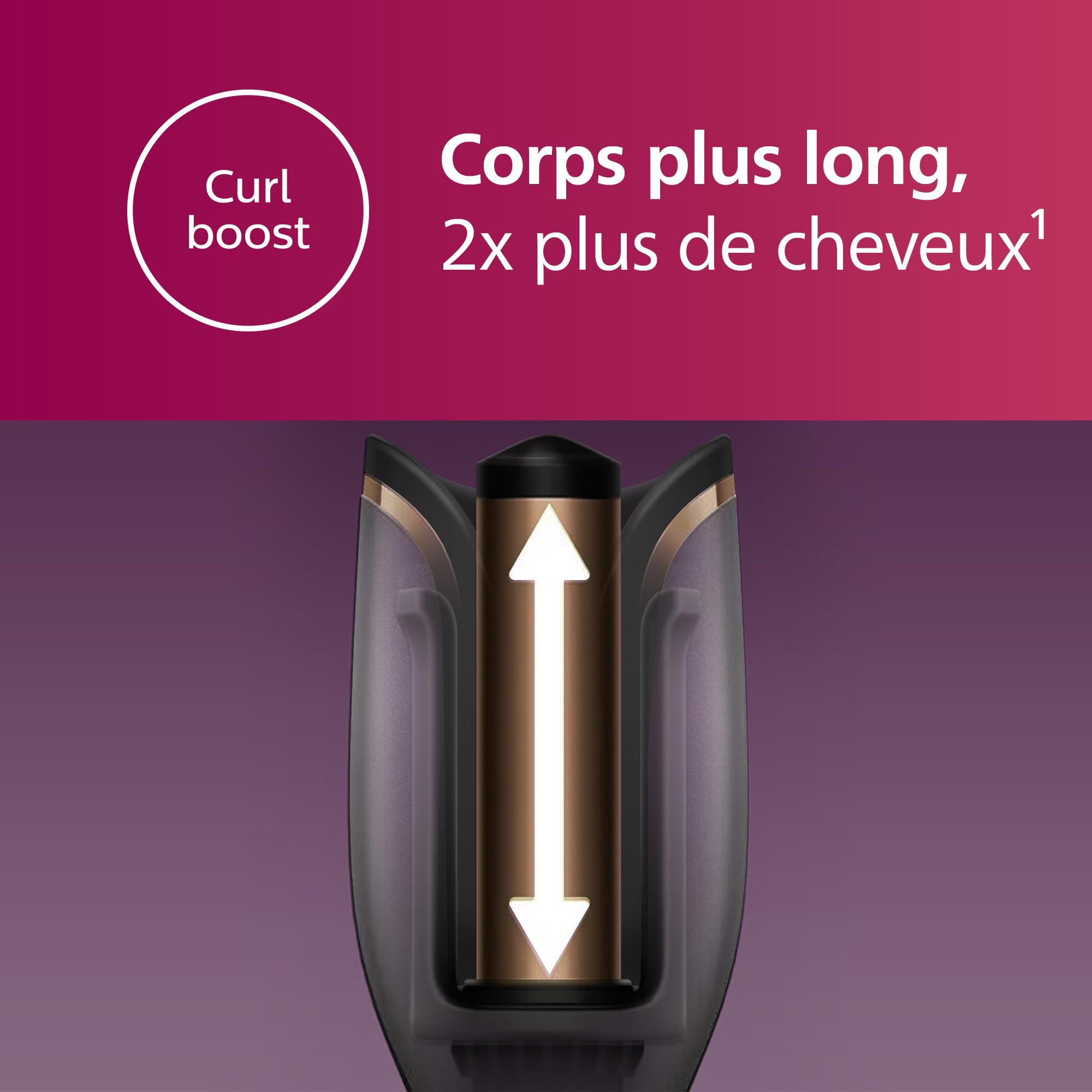 Philips série 8000 - boucleur automatique, 27 options de style différentes, noir, modèle BHB876/00