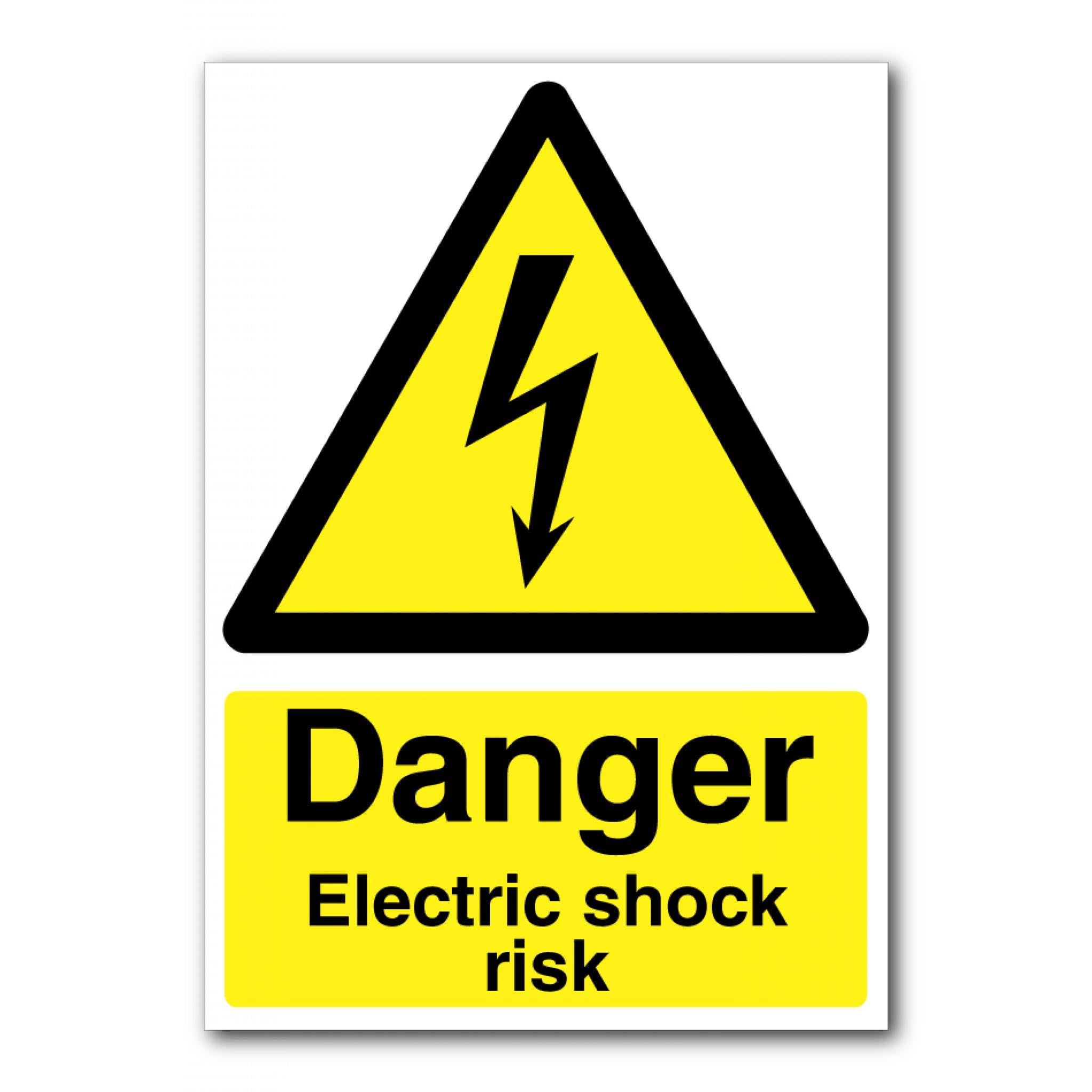 Danger Electric Shock Risk Sign, 12x8 Inch Metal Tin Sign, Electrical Hazard Warning for Power Distribution Areas