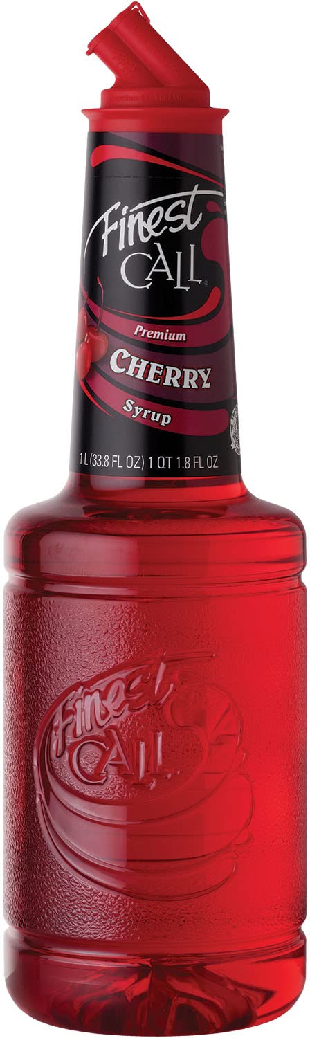 Finest Call Premium Cherry Syrup Drink Mix, 1 Liter Bottle (33.8 Fl Oz), Pack of 3