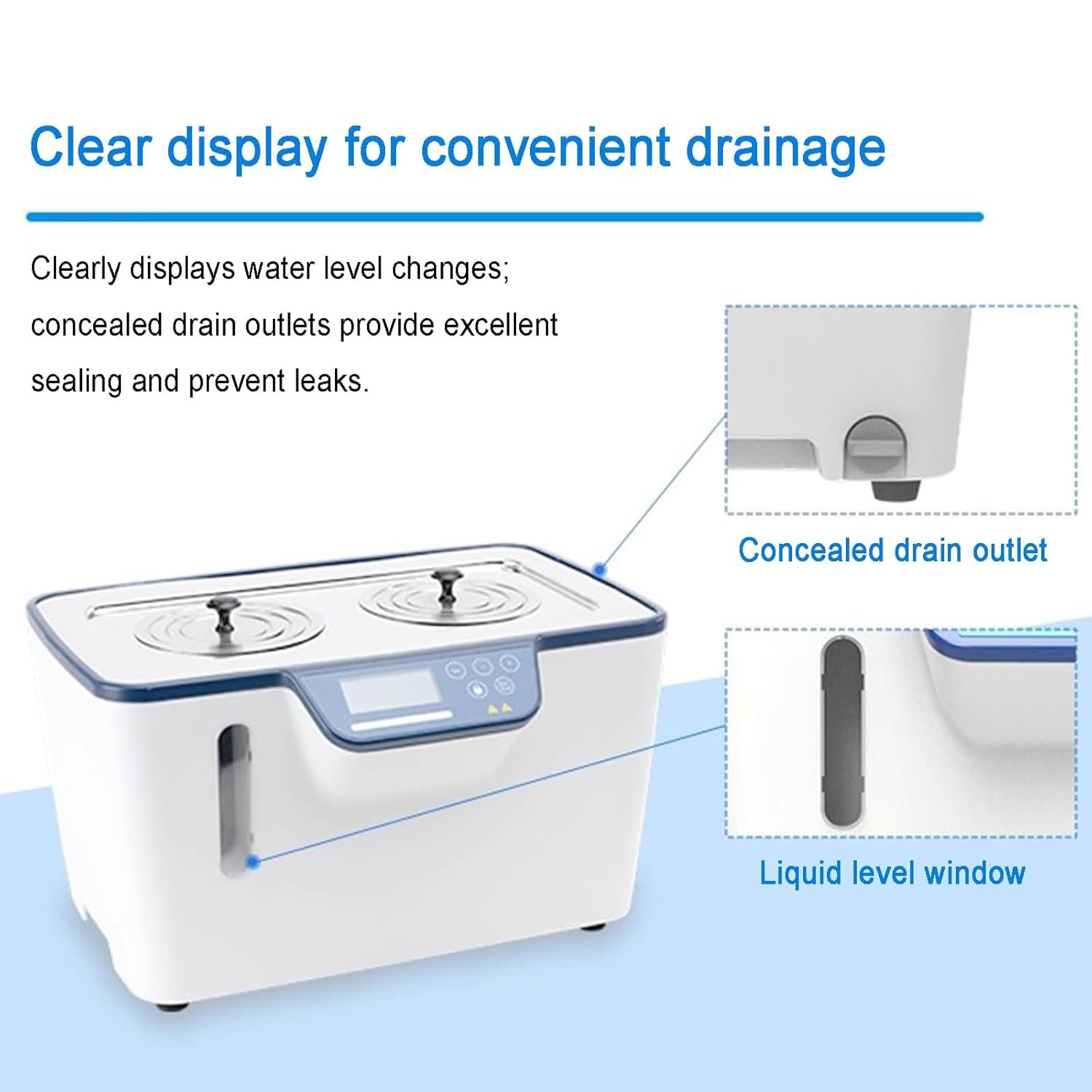 Baño de calefacción de laboratorio, baño de agua digital, 800 W con tanque de acero inoxidable de 5 L, función de temporización, protección contra quemaduras secas para experimentos científicos