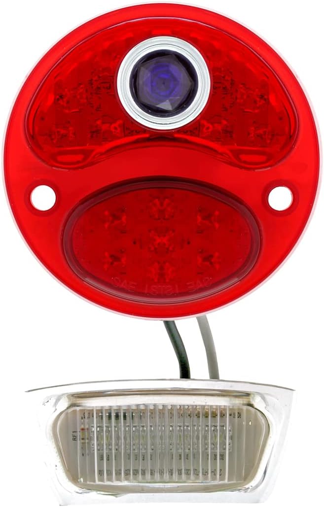 United Pacific FTL2831BD-L 1928-31 Ford Model A LED Tail Light Lens W/Blue Dot, L/H, 12 Volt