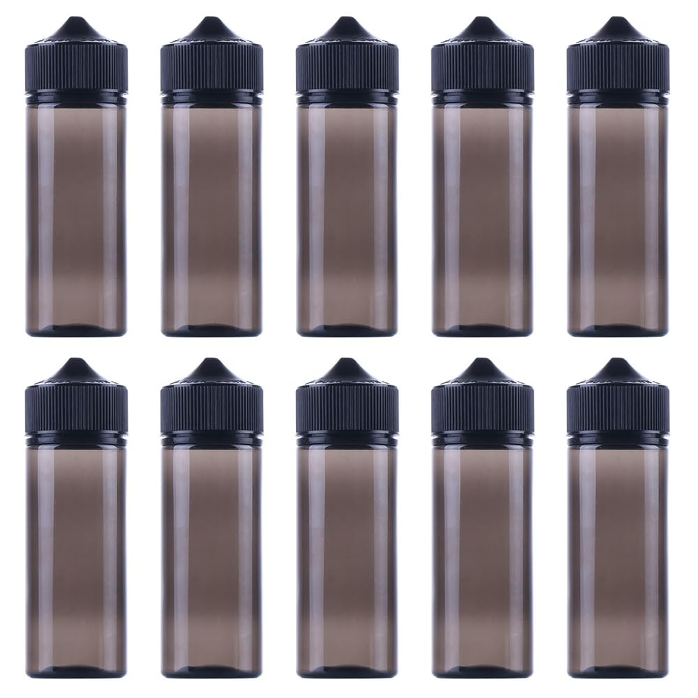 Gorilla Chubby Unicorn - Confezione da 30 bottiglie in PET V3, con tappo a prova di perdite, a prova di bambino, dispenser per mescolare liquidi fai da te (nero trasparente, 120 ml)