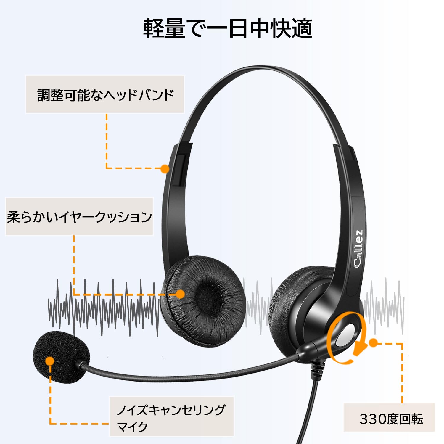 Amazon.co.jp: Callez 電話機用ヘッドセット RJ9固定電話機用