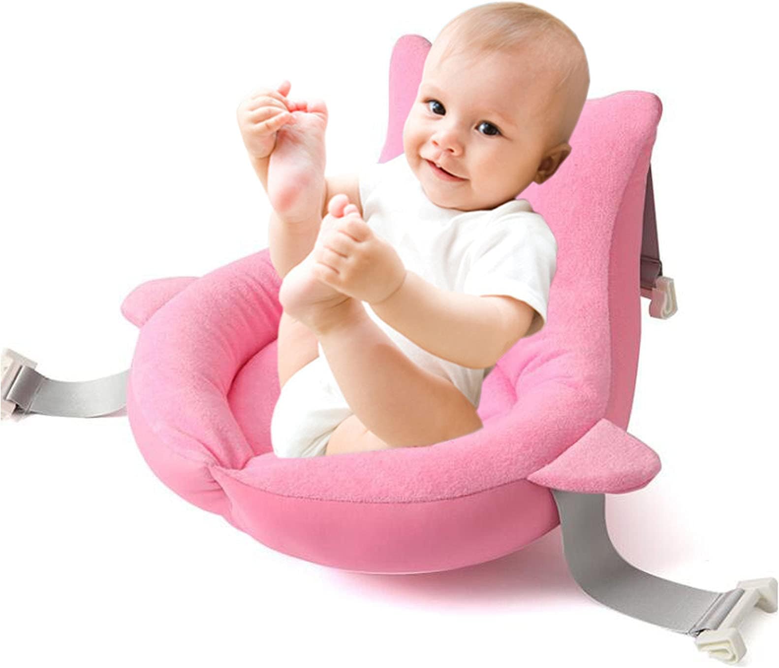 U HOOMEBaby Bath Pad,Adjustable Infant Bath Support Pillow Mat for Newborn Toddler,Baby Bath Pillow for Bathtub (PINK)