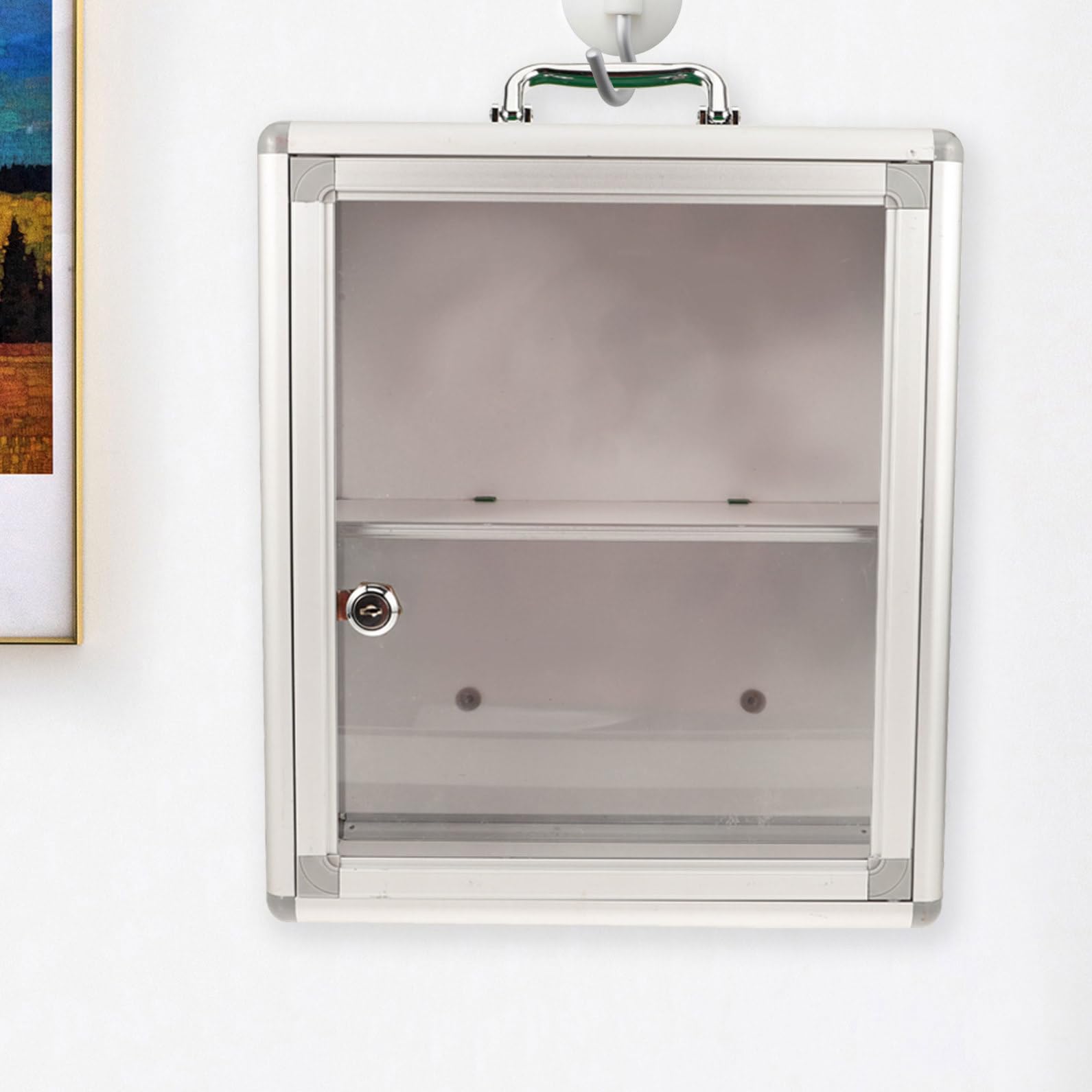 Botiquín de Pared para Primeros Auxilios Gran Capacidad, Diseño Montado en Pared, Material Acrílico y Aleación de Aluminio, Adecuado para Casa y Coche