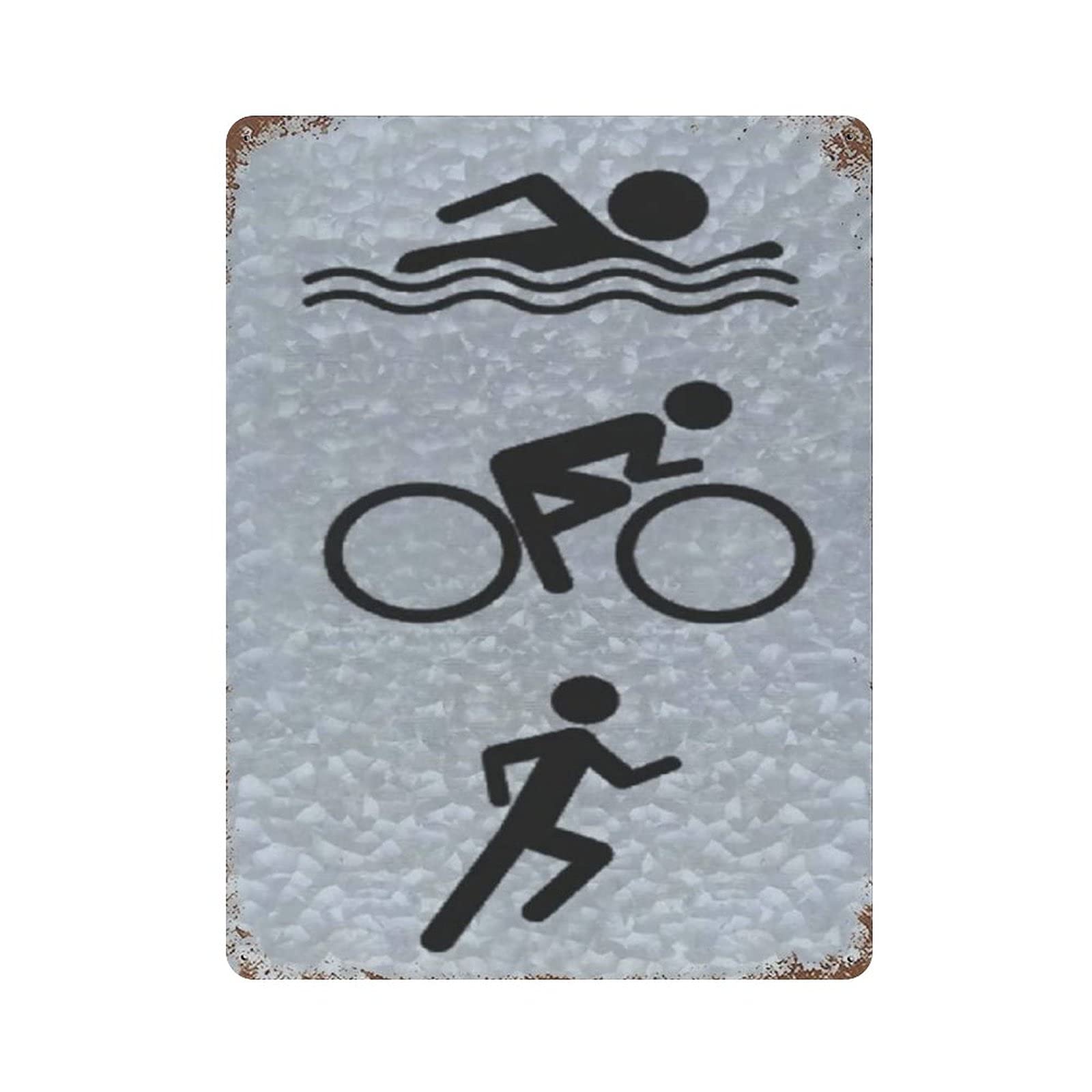 Metal Tin Sign Outdoor Swimming Cycling Running Vintage Tin Poster Metal Sign Wall Decoration Country Kitchen Home Garage Decor 16"x12"
