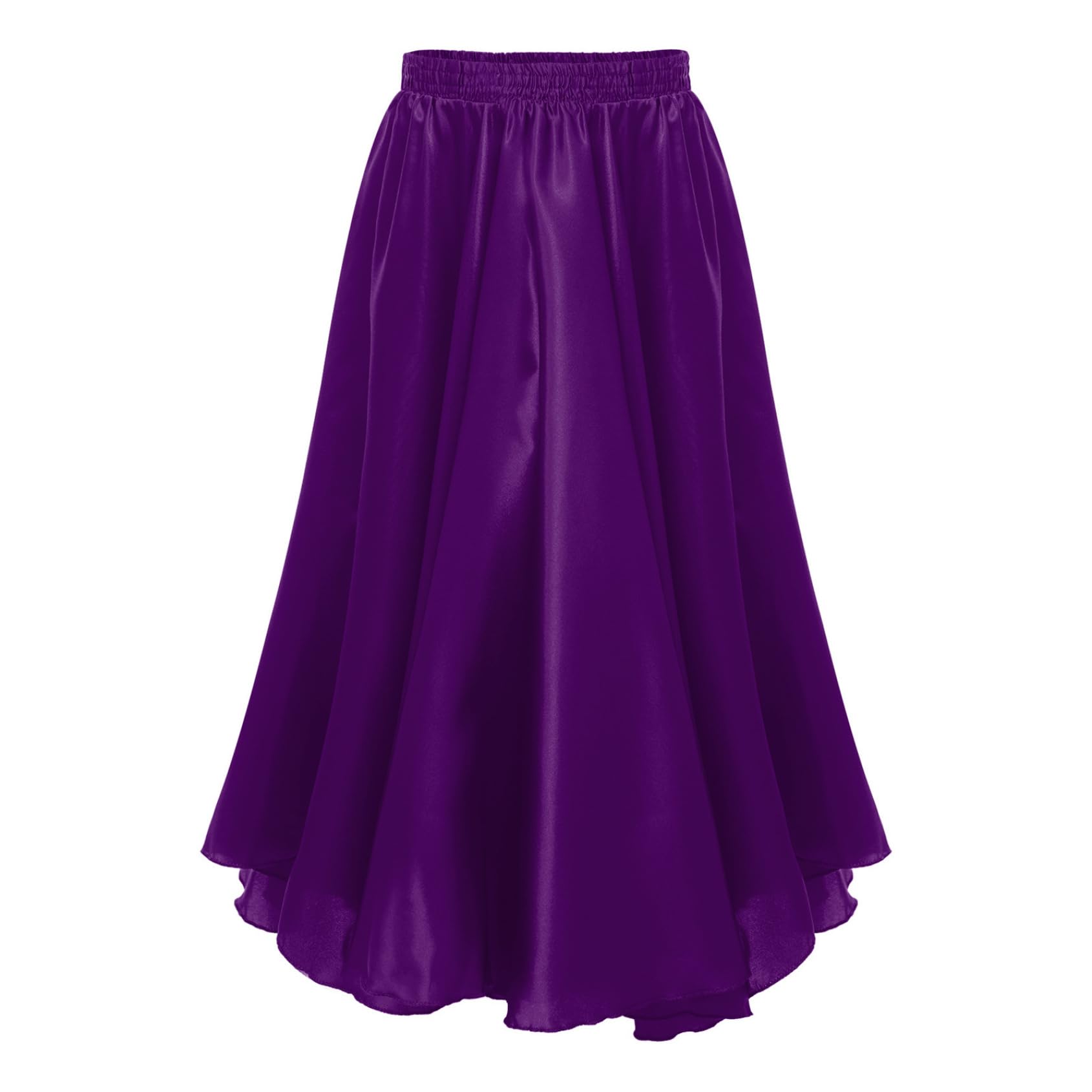 Falda flamenca española maxi para niña de danza del vientre con goma elástica monocolor