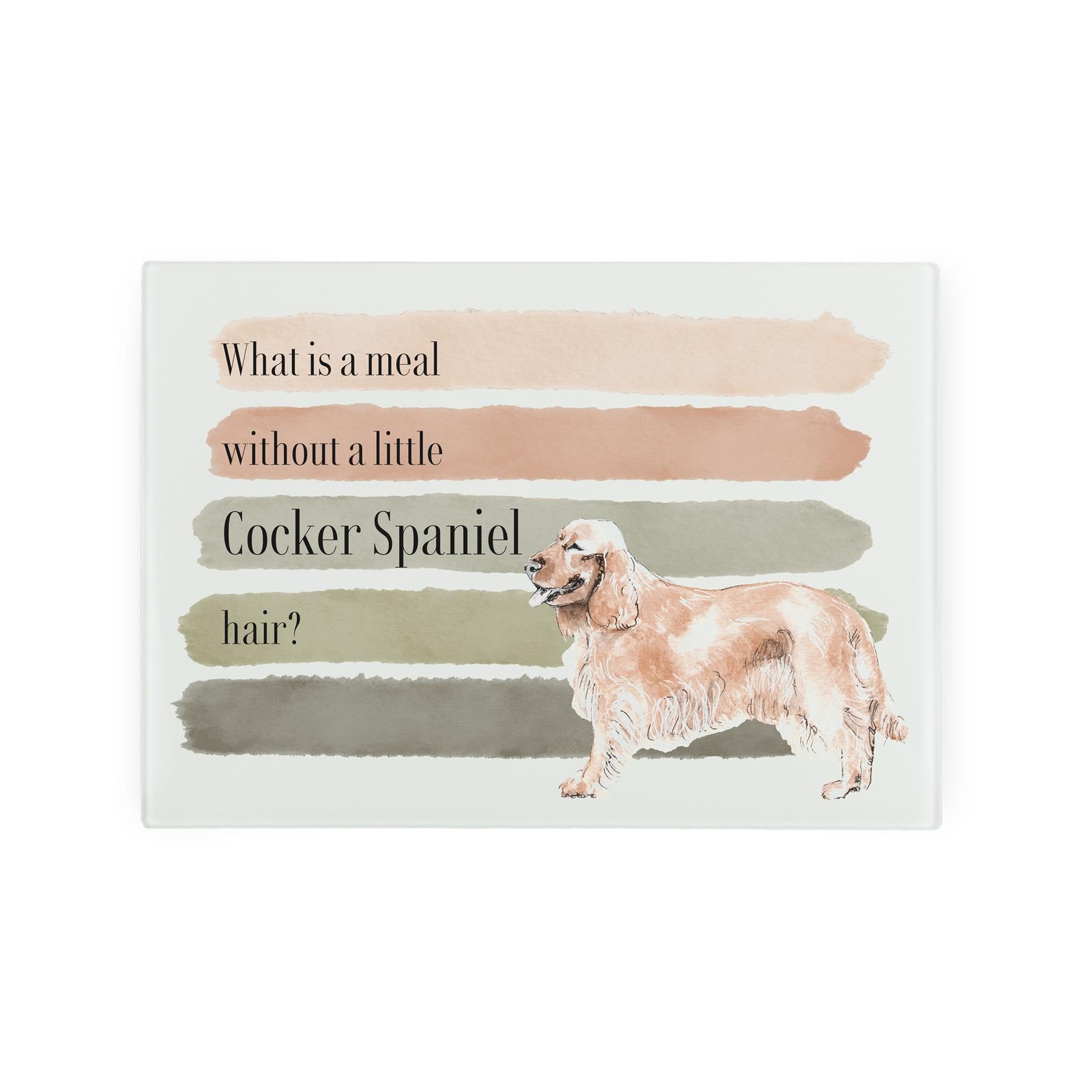 Cocker Spaniel Small Glass Worktop Saver - Dogs Themed Humourous Gifts - Smooth Kitchen Chopping/Cutting Board Worktop Protector with Non-Slip Feet 28.5cm x 20cm (11" x 8")