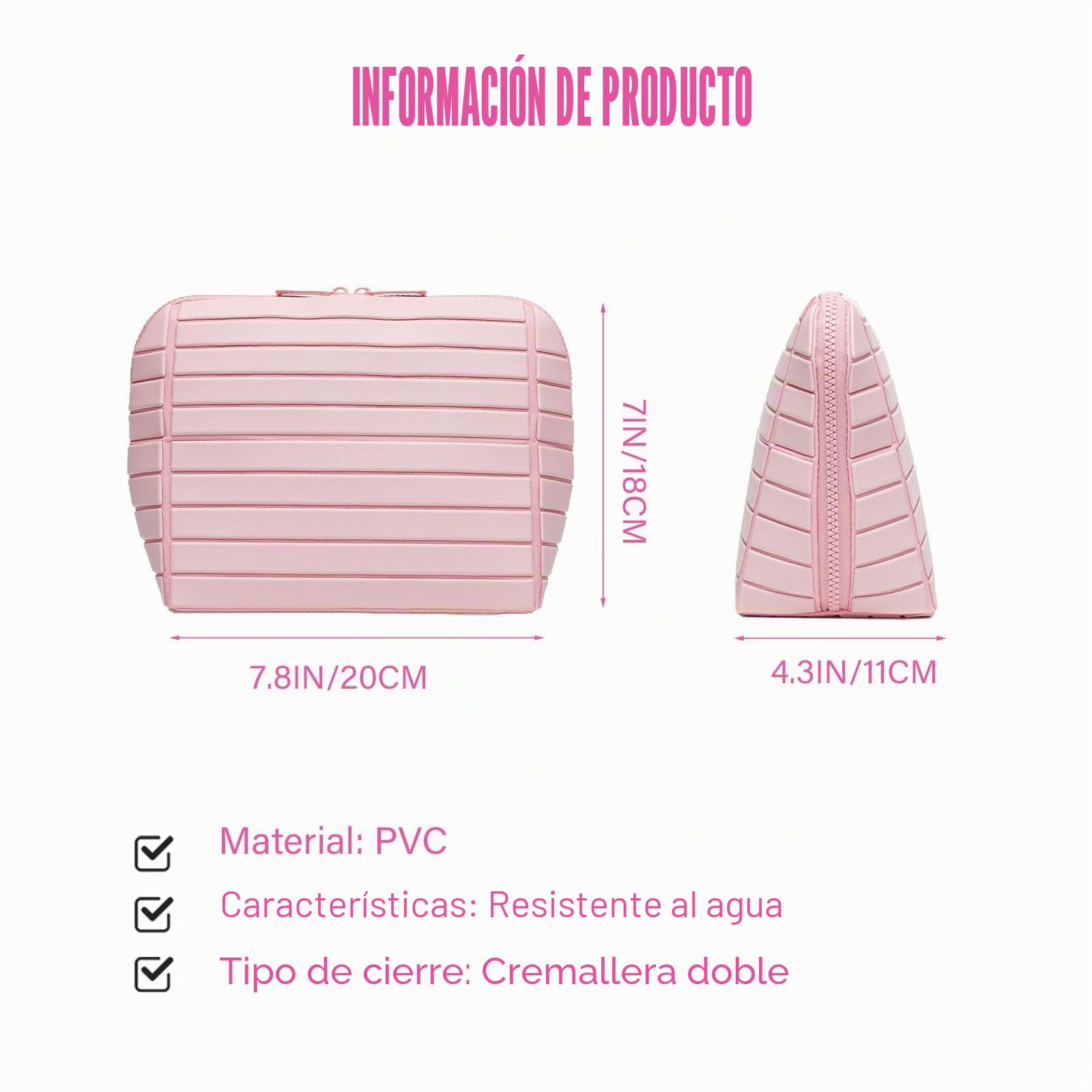 Bolsa de maquillaje de viaje paralelo para mujer, bolsa de aseo plegable paralelo, bolsas de almacenamiento impermeables con compartimentos para el cuidado de la piel, artículos de tocador, Marrón