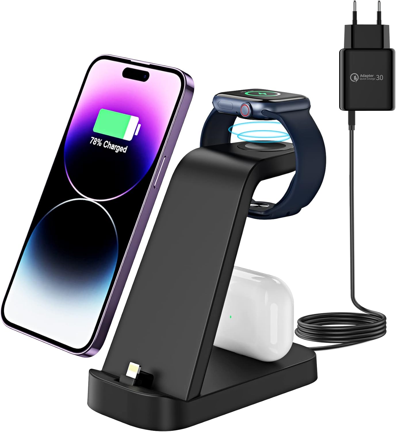 Station de Charge Apple pour iPhone 14/13/12/11/Pro/Max/XS/XR/X/8/7/6/5
