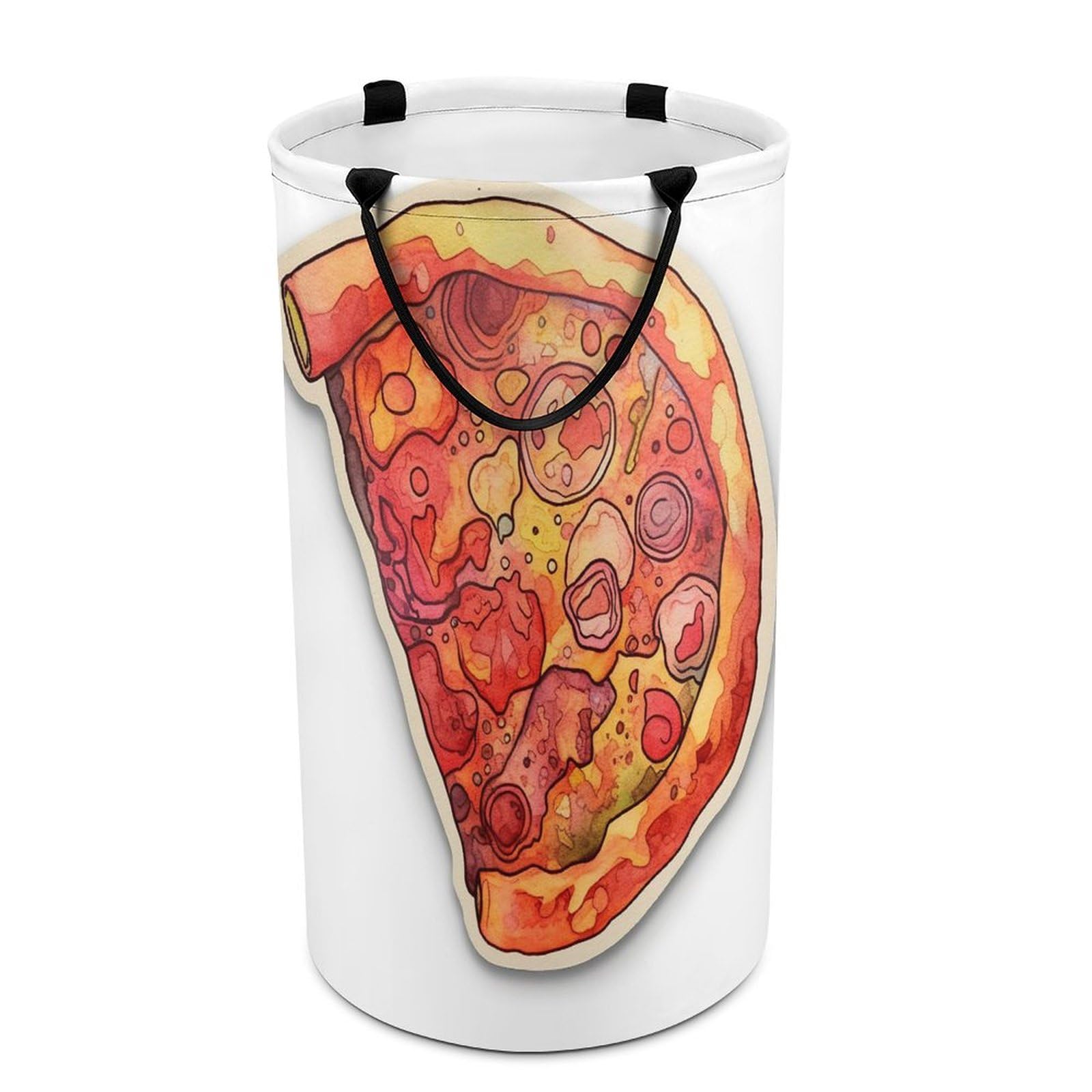 Panier à linge imperméable pizza avec poignées en toile ultra résistantes