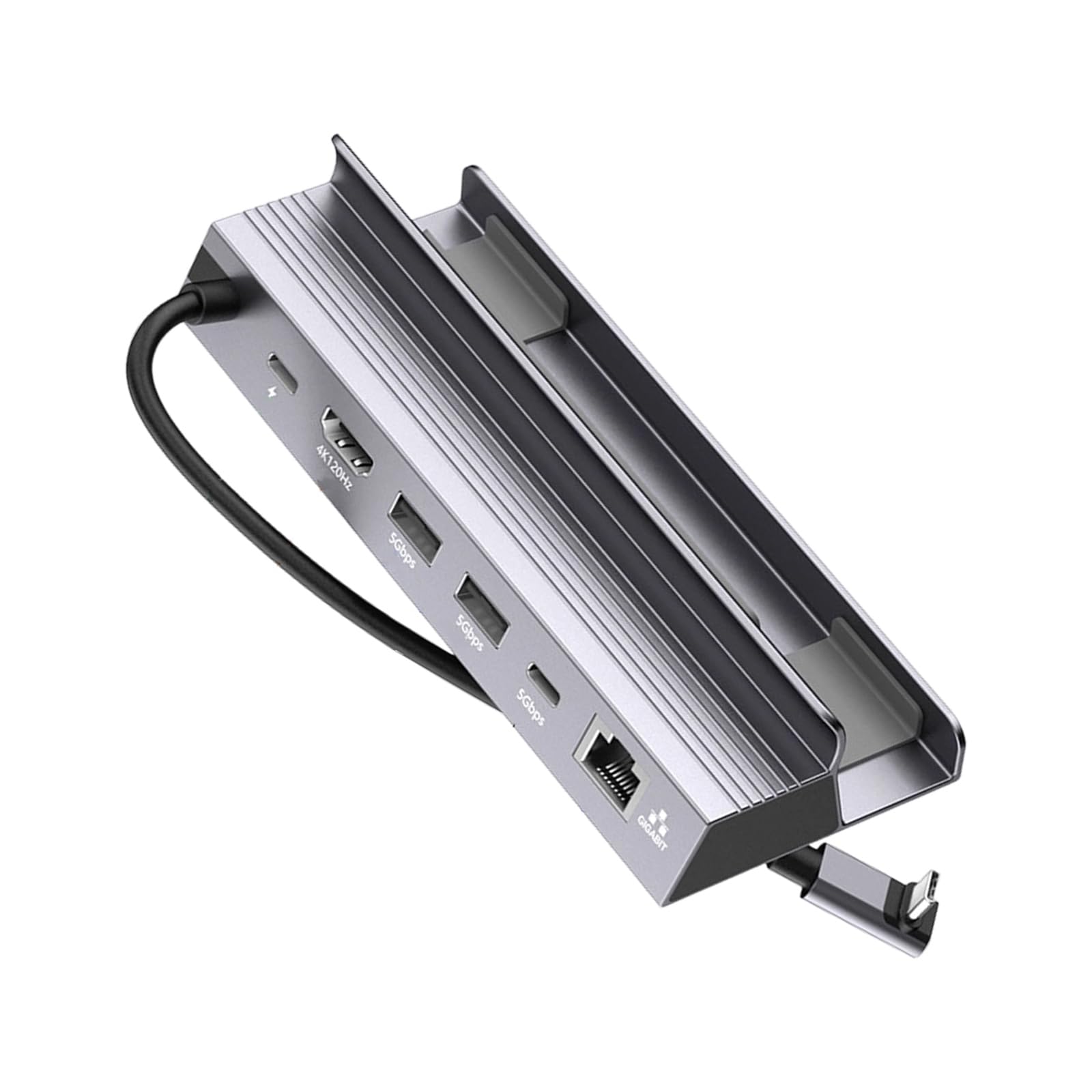 Dock da gioco USB C 6 in 1 con HDTV 4K 120 Hz PD100W Ricarica rapida e Gigabit Ethernet per Dock da gioco per SteamHandheld