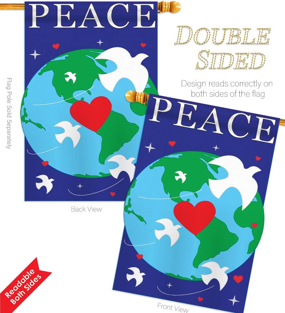 Inspirational Peace Garden House Flags Set Expression Spiritual Hope Love Wisdom Support Emotion Postive Small Decorative Gift Yard Banner Double-Sided Imported 28 X 40