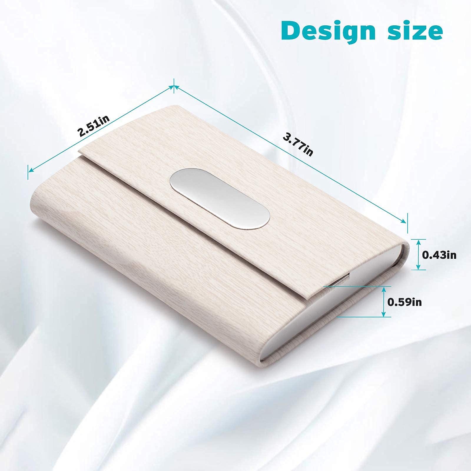 FACATH PU Leather Business Card Holder - Magnetic Closure, Holds 15-20 Cards, Slim Wallet For Men & Women