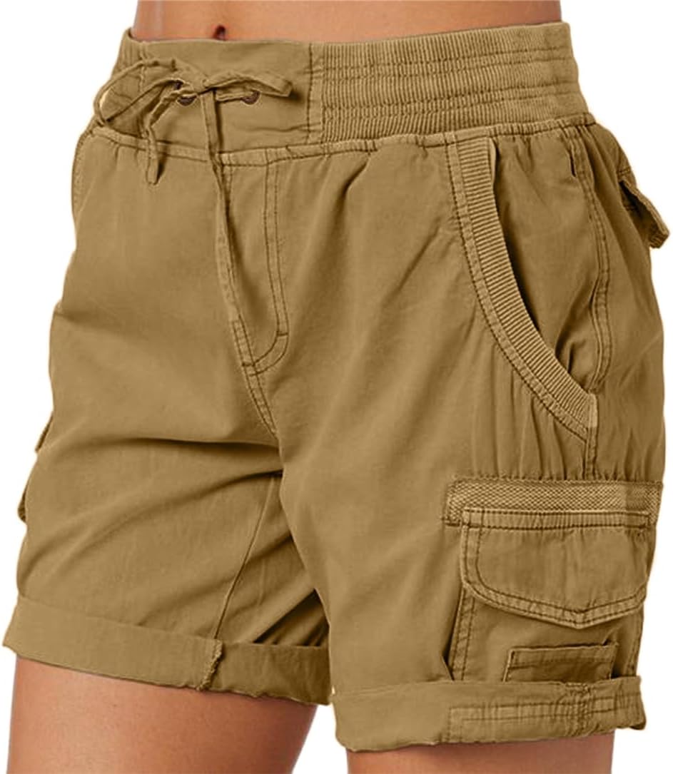 Adhdyuud Women Cargo Shorts Loose Hiking Pockets Biking Short