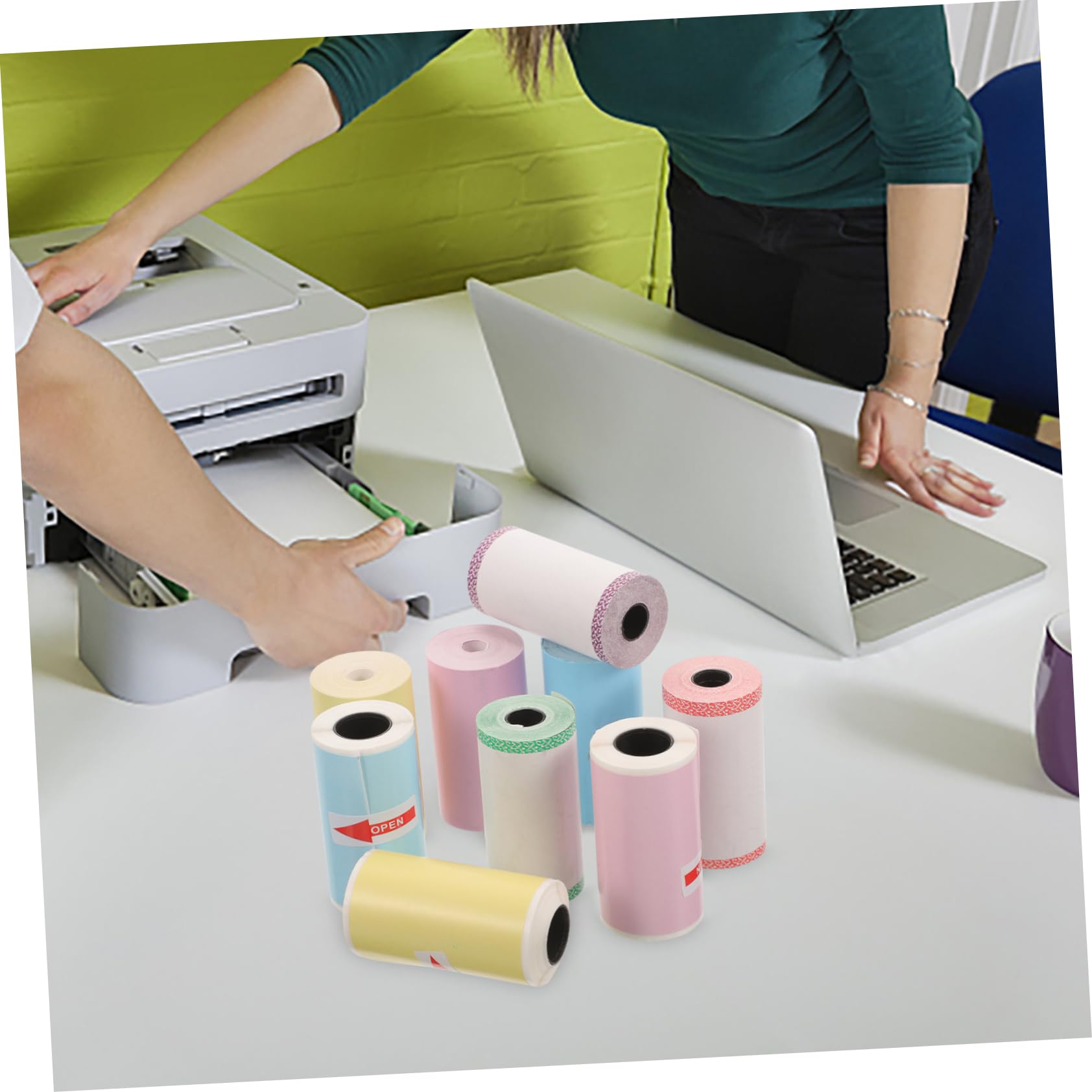 Housoutil 5 Set Etichette Termiche Adesive Autoadesive Per Termica Impermeabili E Resistenti Oli Compatibili Con Mini Stampanti Per Ufficio E Domestico 9 * 5
