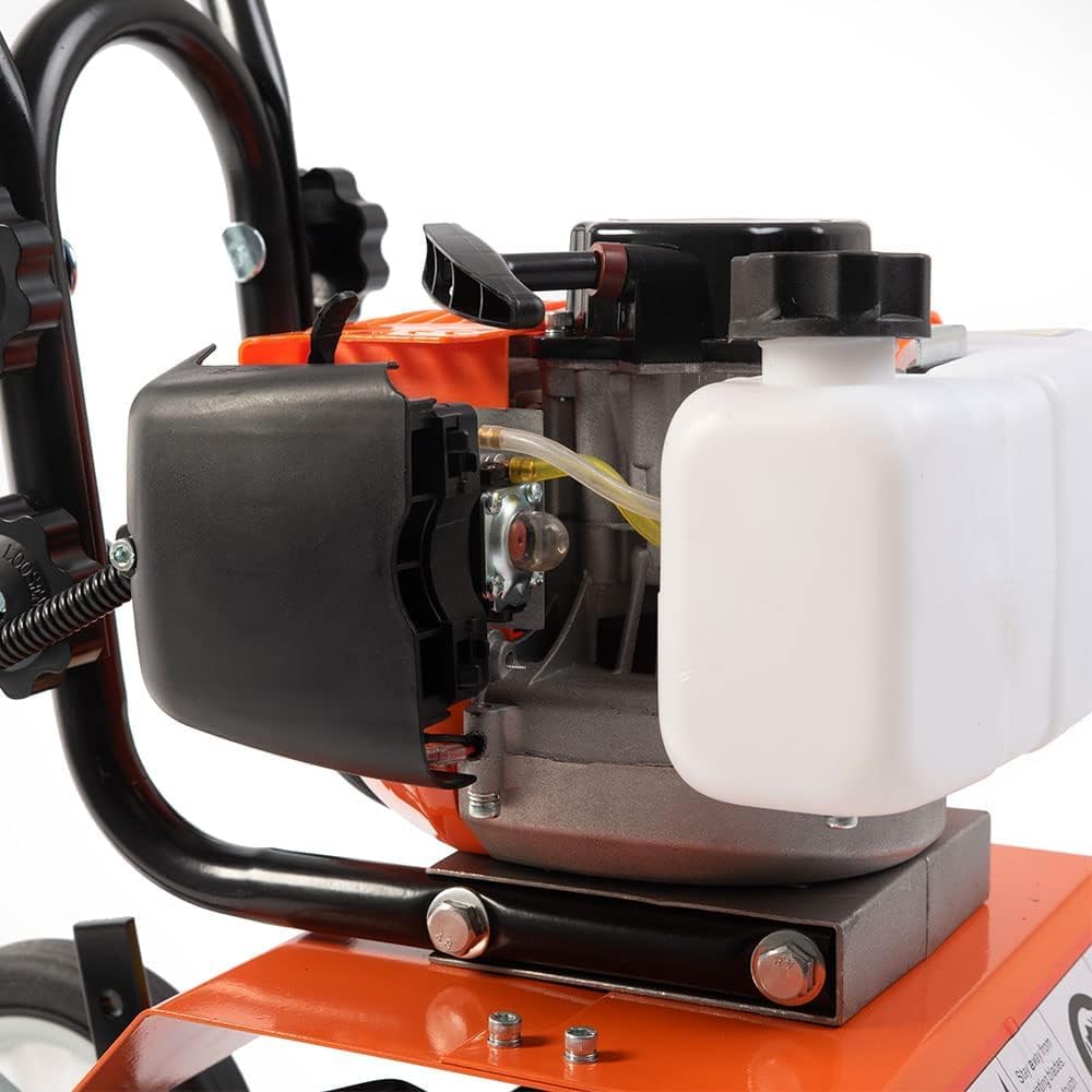Motozappa a Scoppio 2 Tempi 52cc – Potente e Compatta, Larghezza 30cm, Profondità 15cm, Zappette in Acciaio Rinforzato