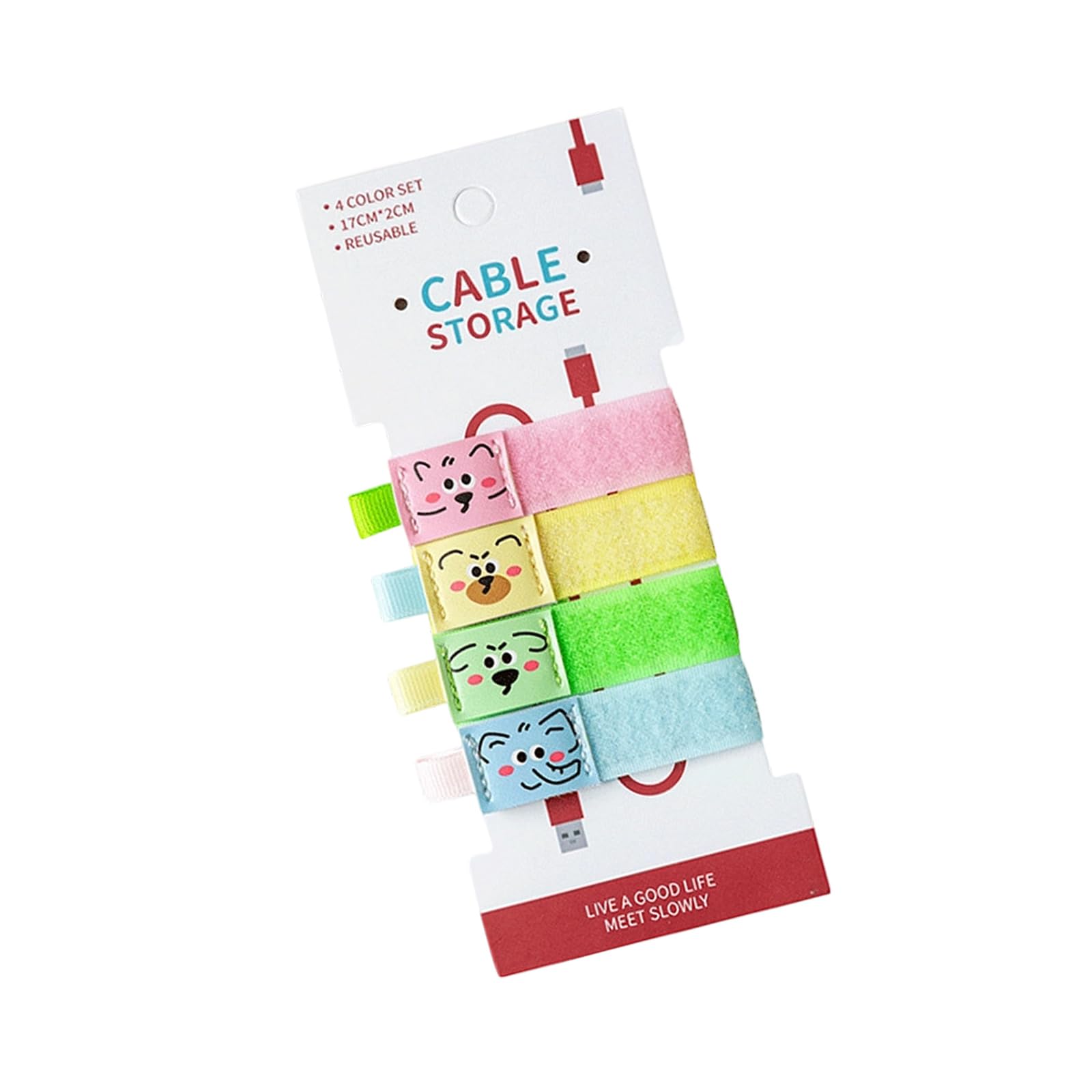 Xjdzineq A Cartoon Pattern Cable Strap Nylon Wire Management Cable Tie For Earphone Phone Chargers Electronics Cord Management