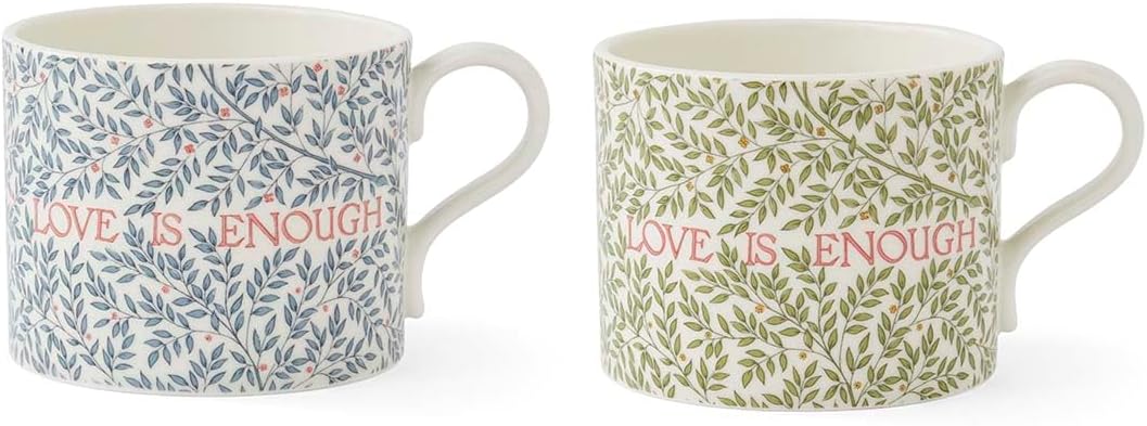 Spode Portmeirion Morris & Co Love Is Enough Mugs, Set of 2