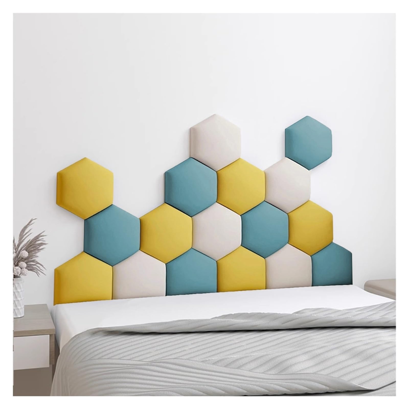 Tête De Lit Tapissée, 17 Pcs Panneaux Muraux Autocollants, Panneau Mural Insonorisé 120/150/180cm, Tatami Tapis Mural Anti-Collision