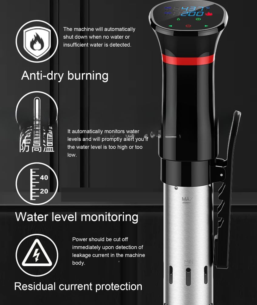 Sous Vide Precision Cooker Machine,1100W Waterproof Thermal Immersion Circulator with Indicator Light & Full Touch Screen Control, for Restaurant, Home, Camping