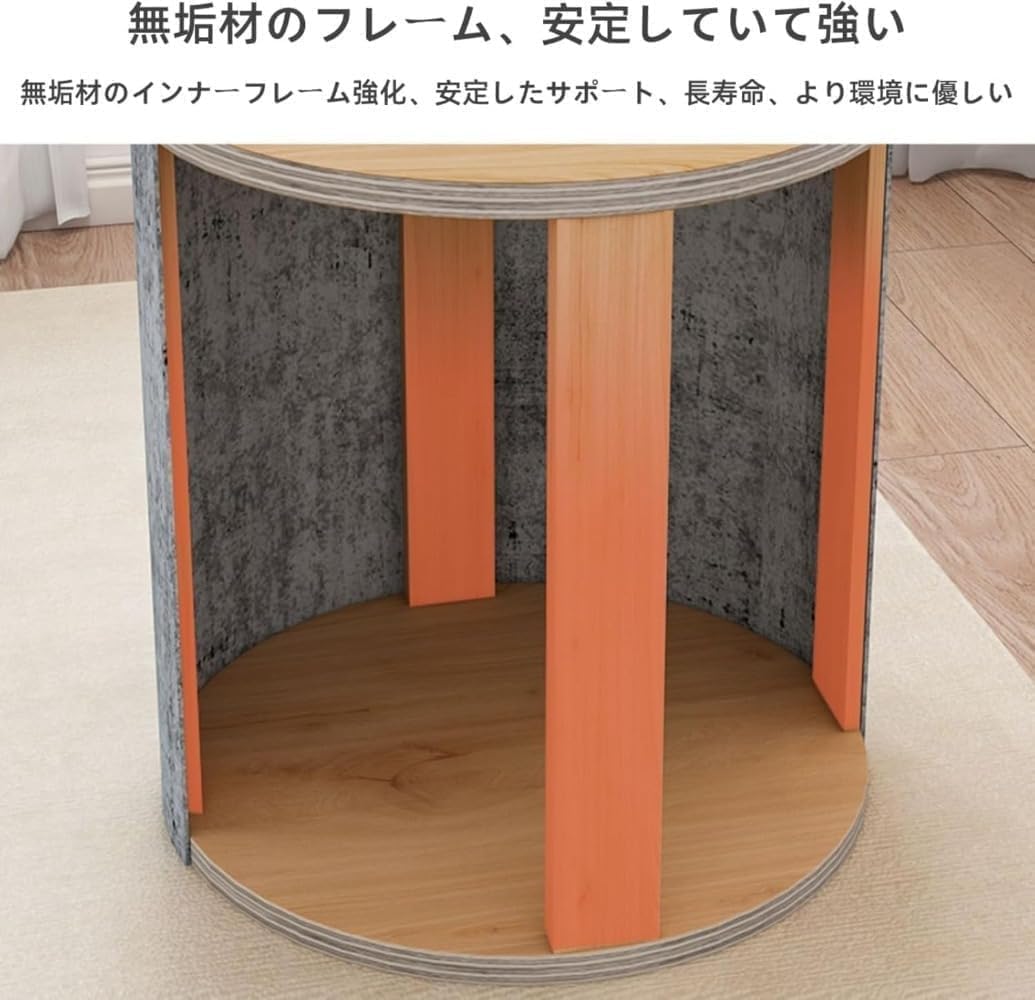 GEBYUI 軽量ラウンド型メイクアップスツール｜ドレッシングテーブルチェア・収納ベンチ・小型ソファ兼用｜寝室・リビング・ダイニング