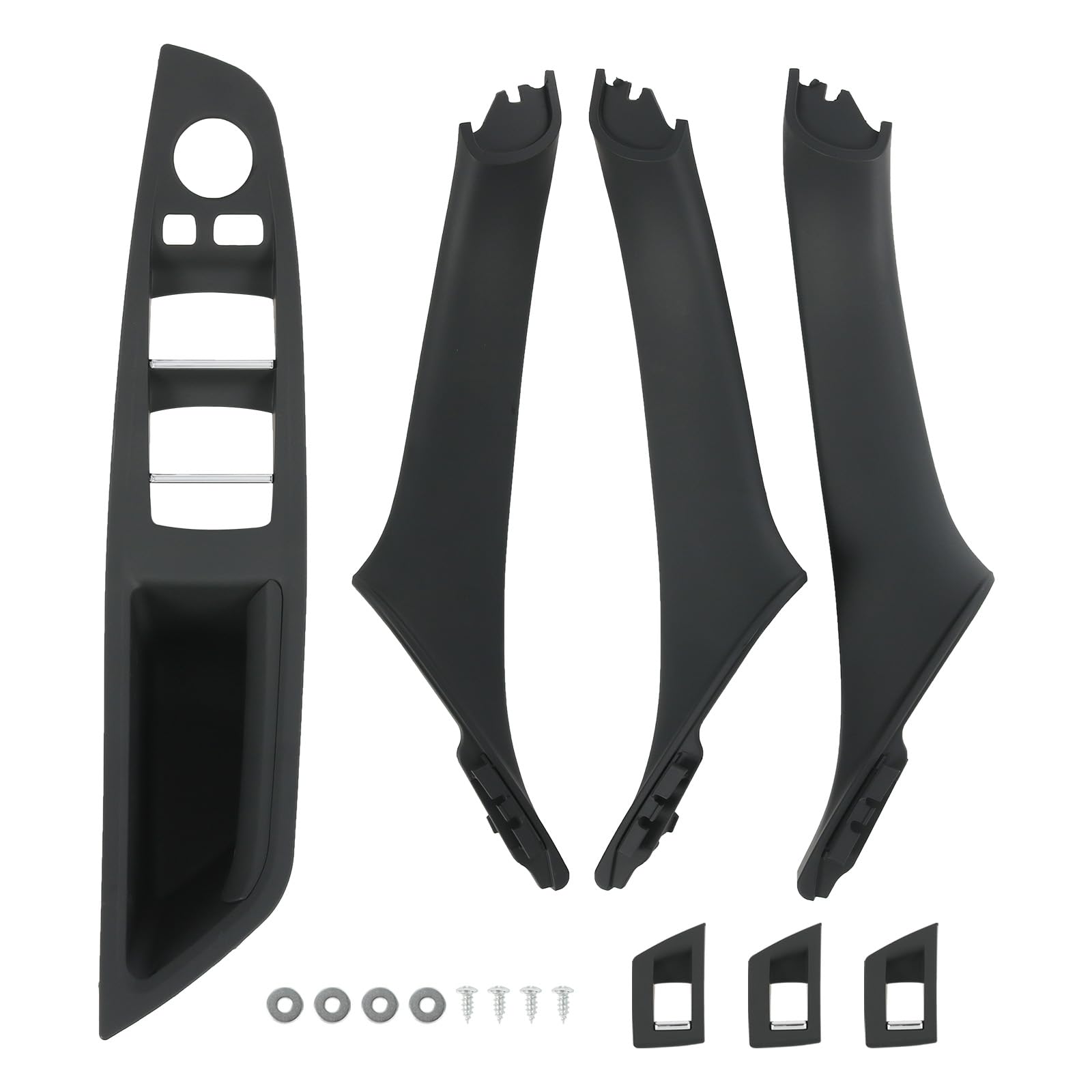RADHLBNIU Black Window Switch Armrest Panel, Inner Door Pull Handle Trim Cover Kits Compatible with 2010-2016 BMW 5 Series 520 523 525 528 530 535