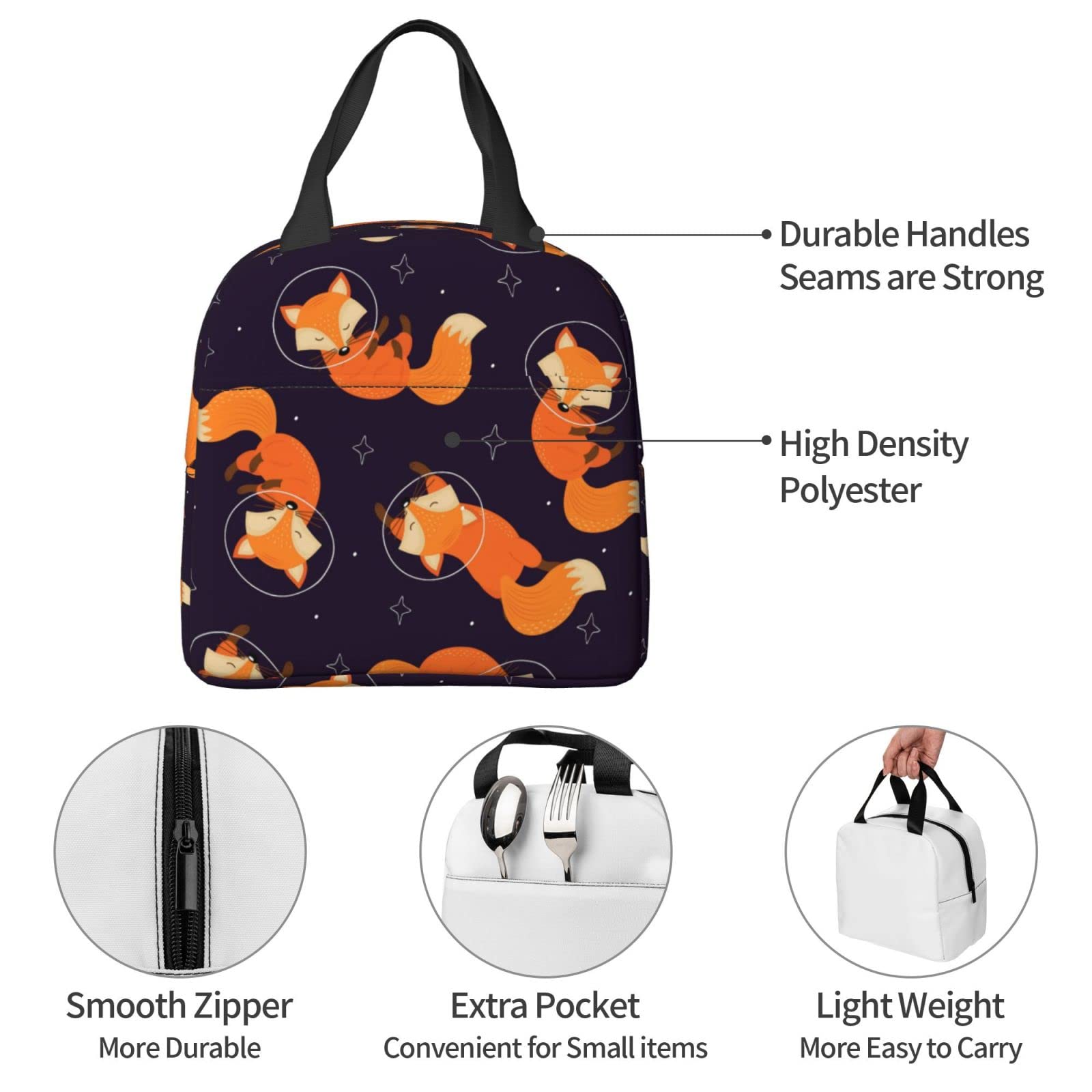 Amepay Cosmic Fox Boîte à Déjeuner En Polyester Pour Enfants Et