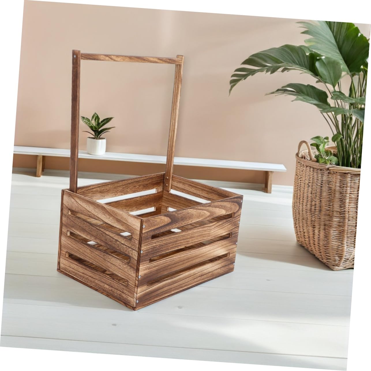 SUPVOX Cesta de Madera Asa Caja de Almacenamiento para Ropa Sucia para Cuna y Obsequio de Shower para Niñas y Nuevos Padres