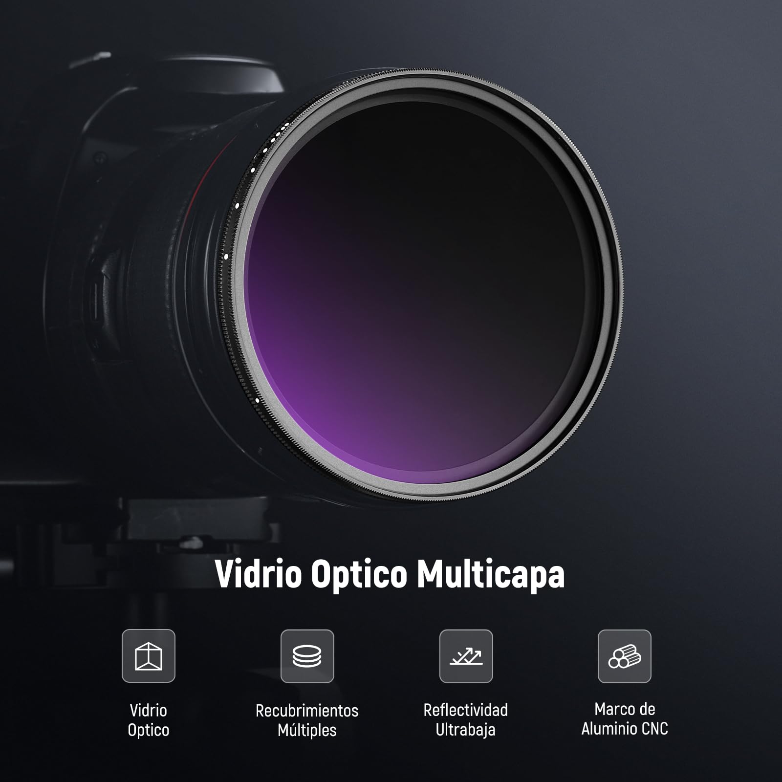NEEWER 67mm Filtro ND Variable (ND8-2000), True Color & Pasos Duros, Filtro Lente Densidad Neutra Limitada de 3 a 11 Pasos para Cámaras DSLR sin Espejo, Cristal Óptico Multicapa, Marco Alumnio